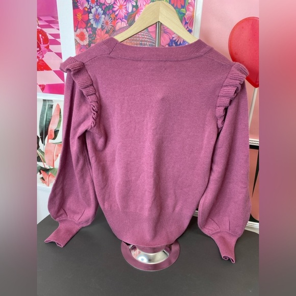 NWT Ainsley Mauve Wool & Cashmere Knit Top - Picture 6 of 7